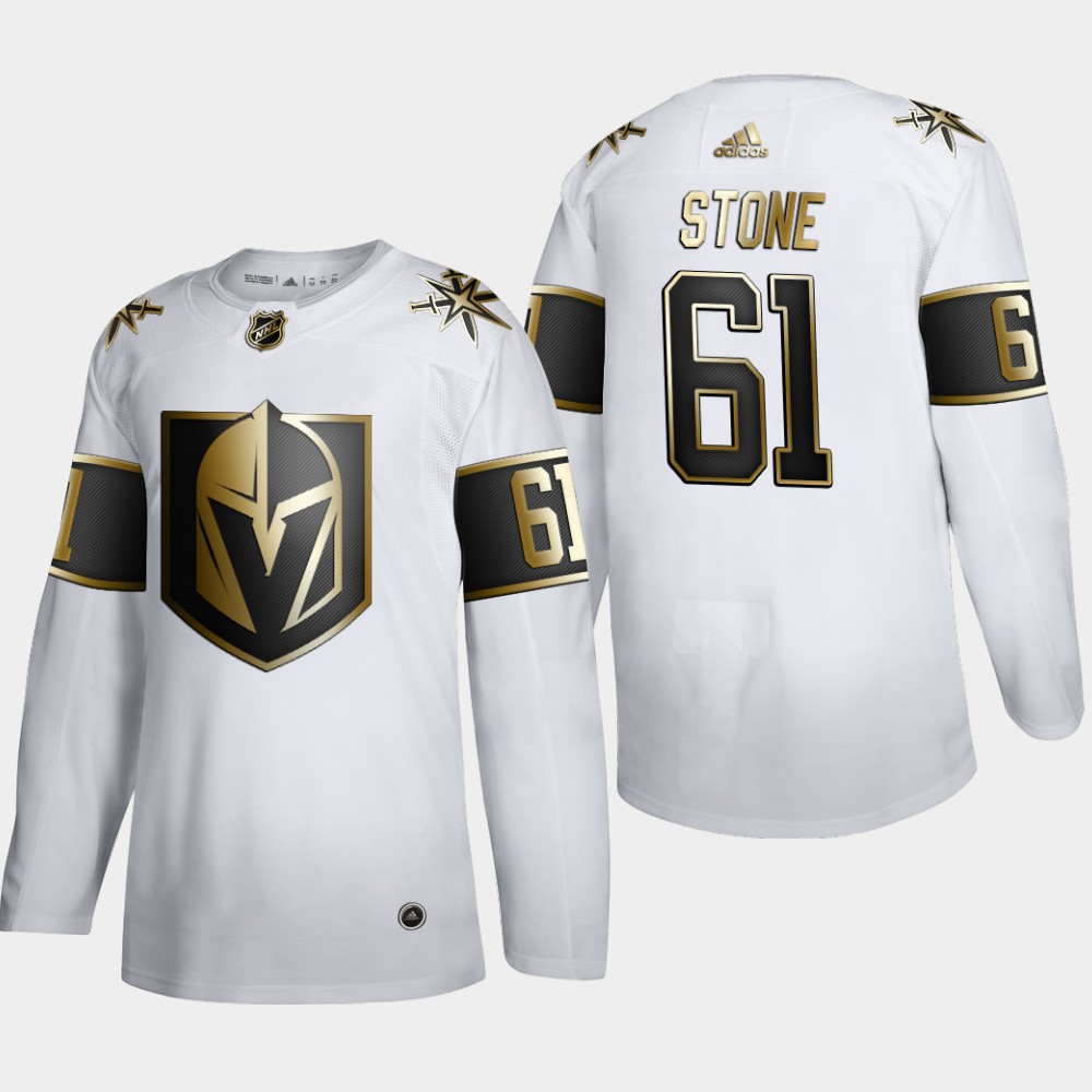 Men Vegas Golden Knights #61 Mark Stone Adidas White Golden Edition Limited Stitched NHL Jersey->more nhl jerseys->NHL Jersey